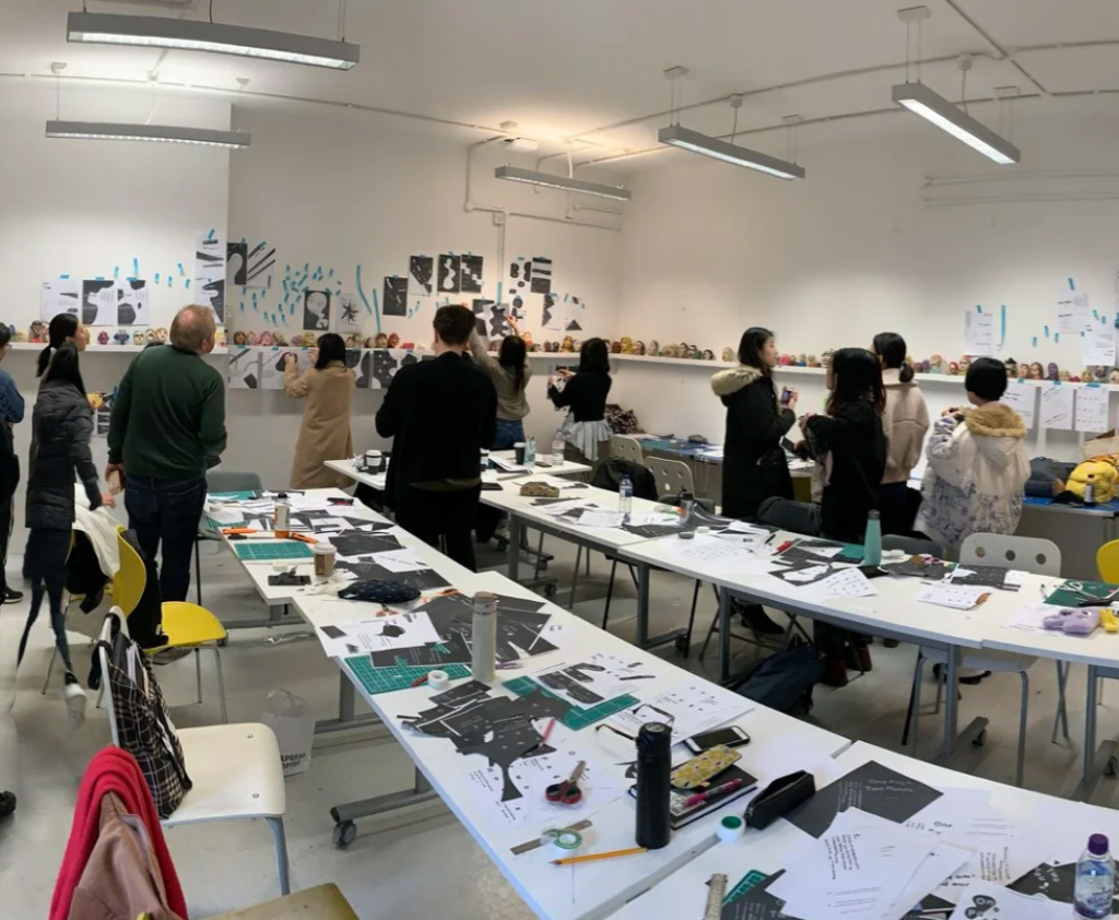 Photo of participants in collage workshop